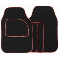 Image for Streetwize Velour 4 Piece Carpet Mat Set With Red Trim