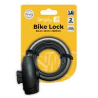 Image for Simply Cycling Black Bike Lock 1.8 Metres