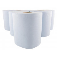 Image for Twin Ply Disposable Blue Paper Rolls Pack Of 6