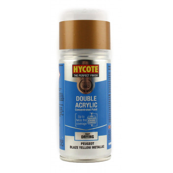 Image for Hycote Double Acrylic Peugeot Blaze Yellow Metallic Spray Paint