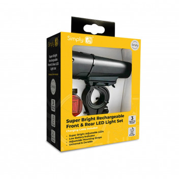 Image for Simply Cycling One Super Bright Head Light & Rear Light - Rechargeable