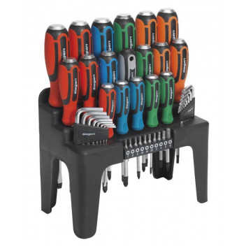 Image for Siegen 44 piece Hammer-Thru Screwdriver, Hex Key & Bit Set & Stand