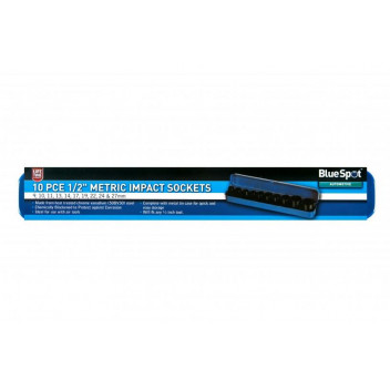 Image for BlueSpot 10 Pce 1/2 Metric Impact Sockets (9-27mm)