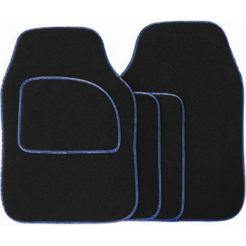 Image for Streetwize Velour 4 Piece Carpet Mat Set With Blue Trim
