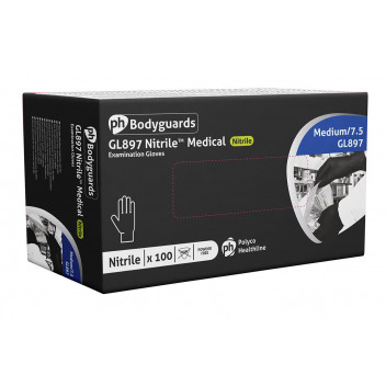 Image for Black Nitrile Examiniation Gloves Medium Box 100