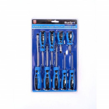 Image for Blue Spot 9 Piece Chrome Vanadium Screwdriver Set