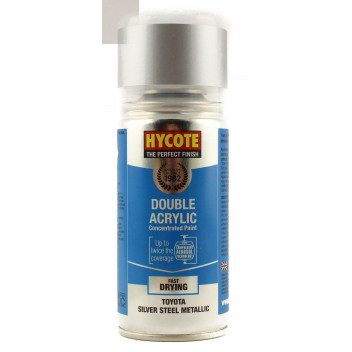 Image for Hycote Double Acrylic Toyota Silver Steel Metallic Spray Paint