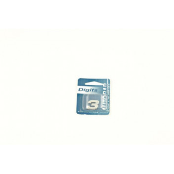 Image for Autobar Self Adhesive Chrome Styling Digit - 3