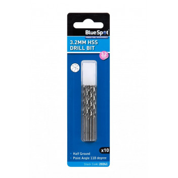 Image for Bluespot 10 Piece 3.2 mm HSS Drill Bits In Tube