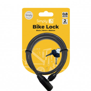 Image for Simply Cycling Black Cable Bike Lock 80 cm