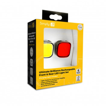 Image for Simply Cycling Rechargeable 140 Chip High Bright Front & Rear Lights