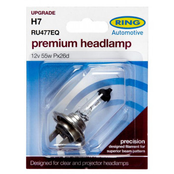 Image for Ring Carded RU477EQ Halogen Upgrade Head Light Bulb H7 12V 55W
