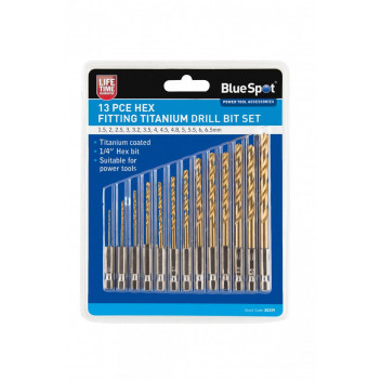 Image for BlueSpot 13 Pce Hex Fitting Titanium Drill Bit Set