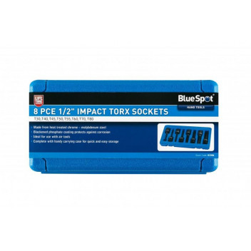 Image for BlueSpot 8 Pce 1/2 Impact Torx Sockets (T30-T80)