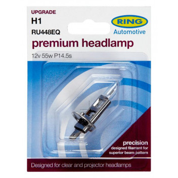 Image for Ring Carded RU448EQ Halogen Upgrade Head Light Bulb H1 12V 55W