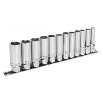 Image for Sealey 3/8 Drive Deep Lock On Socket Set 12 Piece - Metric
