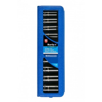 Image for BlueSpot 10 Pce 1/2 Metric Deep Impact Sockets (10-24mm)
